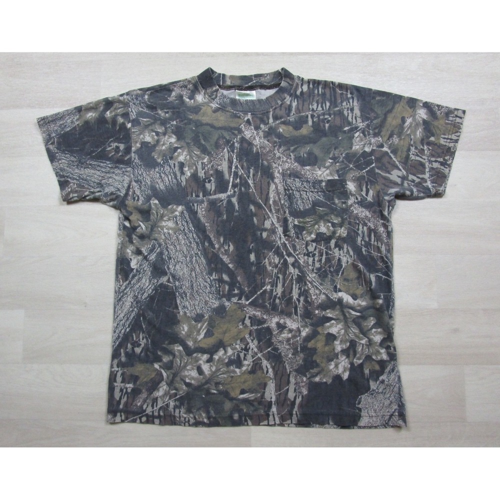 Vintage 90s Mossy Oak Camo Classics Pocket T Shirt (L) Breakup Hunting Outdoor